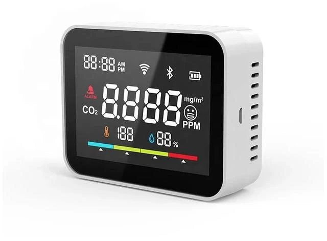 Main image of Smart CO2 Detector Carbon Dioxide Monitor, Air Quality Meter with Tuya WiFi Temperature & Humidity Sensor