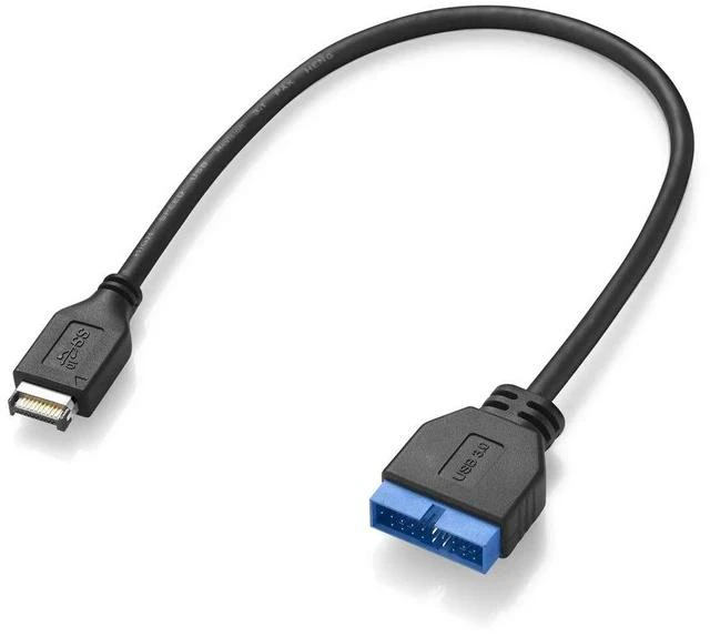 Main image of USB 3.1 Type-E Male to IDC 20-Pin Male Extension Cable Motherboard Front Panel Adapter, Rear I/O to Chassis Connector, Computer Internal Extension Cord for Case Front Ports