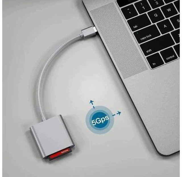 Alt view image 4 of 7 - Aluminum USB 3.0 Multi Card Reader, 3 Ports Memory Card Reader Writer Adapter, Supports CF SD TF Micro SD SDHC SDXC UHS-I MMC MD Cards, Plug and Play for Windows Mac Laptop Desktop