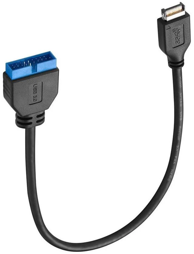 Alt view image 3 of 5 - USB 3.1 Type-E Male to IDC 20-Pin Male Extension Cable Motherboard Front Panel Adapter, Rear I/O to Chassis Connector, Computer Internal Extension Cord for Case Front Ports