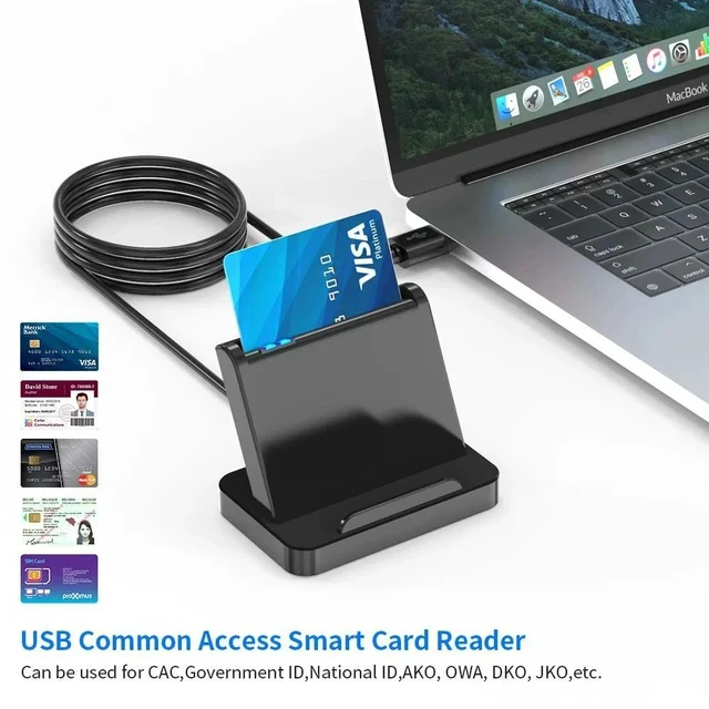 Alt view image 5 of 7 - Smart CAC Card Reader with Phone Stand USB 2.0 for SIM / IC / ATM / ID / Tax Declaration, Multi-OS Smart Chip Card Reader