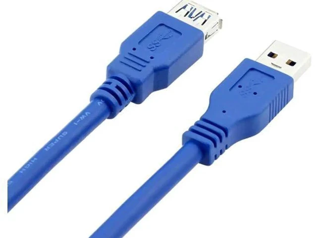 Alt view image 3 of 3 - 0.3M/1FT Blue USB 3.0 Type-A Male to Female Extension Cable