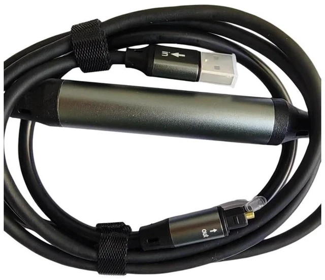 Alt view image 3 of 6 - USB-A to TOSLINK Optical Audio Cable Built-in Chip Digital Audio Adapter, SPDIF PCM Stereo Output, Fiber Optical Audio Cable for Soundbar / DAC / AV Receiver