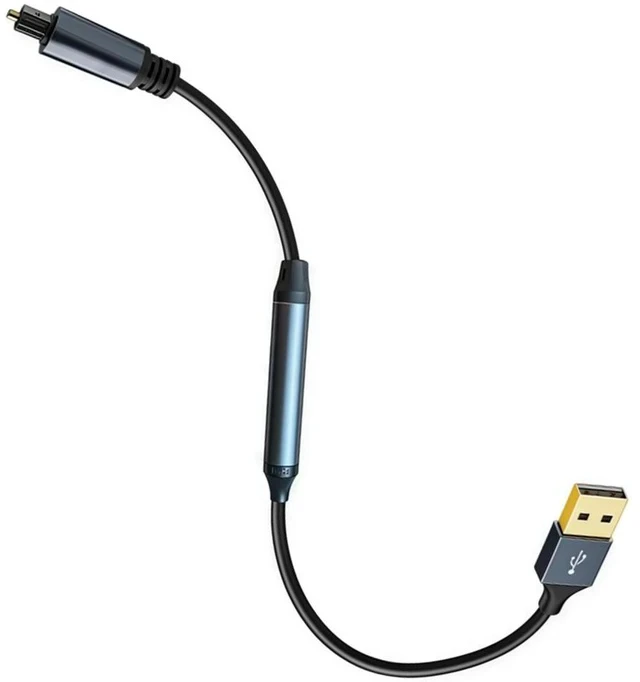 Alt view image 4 of 6 - USB-A to TOSLINK Optical Audio Cable Built-in Chip Digital Audio Adapter, SPDIF PCM Stereo Output, Fiber Optical Audio Cable for Soundbar / DAC / AV Receiver