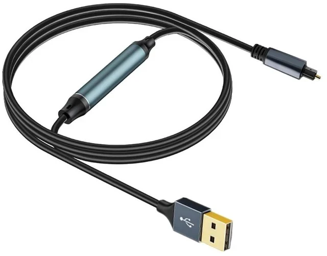 Alt view image 5 of 6 - USB-A to TOSLINK Optical Audio Cable Built-in Chip Digital Audio Adapter, SPDIF PCM Stereo Output, Fiber Optical Audio Cable for Soundbar / DAC / AV Receiver