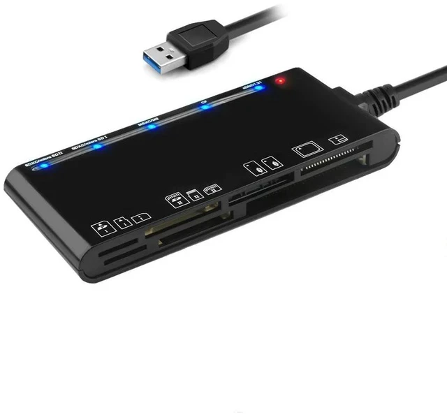 Alt view image 2 of 5 - USB 3.0 7-in-1 Card Reader Supports CF / XD / MS / SD / TF / M2 Memory Cards, 5Gbps High-Speed Data Transfer, Plug-and-Play for PC/Laptop