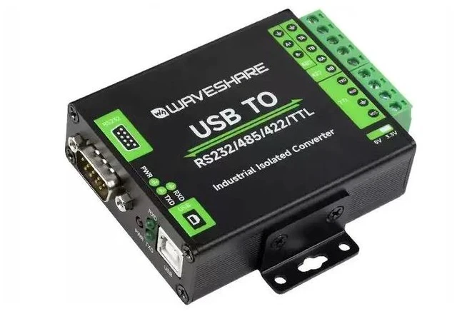 Alt view image 2 of 6 - Industrial-Grade Isolated USB to RS232/485/422/TTL Converter USB-B Interface, FT232RNL Chip, Power & Signal Isolation, TVS Protection