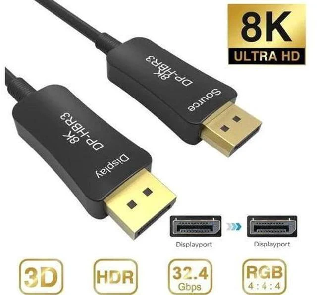 Main image of 8K DisplayPort 1.4 Cable , DisplayPort (DP) To DisplayPort (DP) Cable, Support 8K 60Hz, 4K 144Hz, HBR3, 7680x4320 Resolution, 32.4Gbps For Laptop PC TV etc- Gaming Monitor Cable - 10 ft.