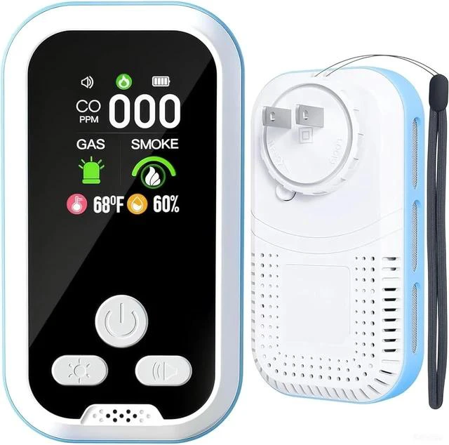 Main image of 5 in1 Carbon Monoxide Detector Combo with HD Screen Monoxide Alarm, Detects CO, Natural Gas, Smoke, Temperature, and Humidity for Home, Apartment, Hotel, Camping RV Safety Gifts Idea