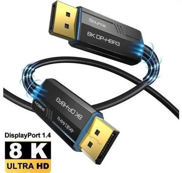 Main image of Fiber Optic Displayport Cable,High Speed Optical DP to DP Cable, Support 32.4 Gbps 8k@60hz 4K@144Hz 100 ft.
