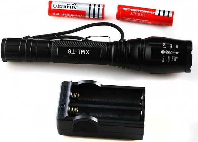 Alt view image 3 of 4 - 2X UltraFire Led Flashlight Torch 2500 Lumens Cree T6 XML+Battery And Charger