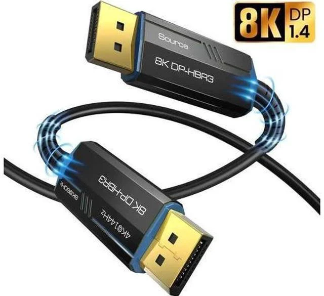 Main image of 3.3FT Fiber Optic DisplayPort 1.4 Cable, Slim Flexible Fiber DP to DP Cord 32.4Gbps Bandwidth Supports 8K@60Hz 4K@144Hz for Gaming Monitor PC Laptop