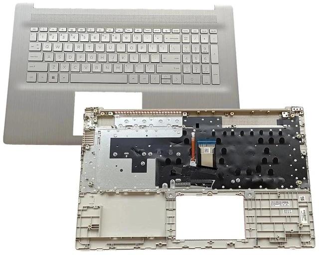 Alt view image 4 of 7 - M50456-001 Replacement for HP 17-CN 17-CP17T-CN 17Z-CP Laptop Upper Top Cover Case Palmrest Backlit US Keyboard Assembly Part Silver
