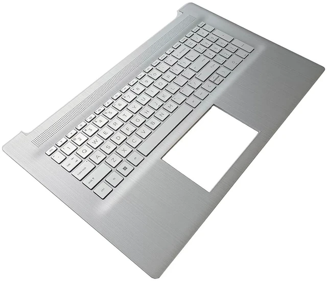 Alt view image 5 of 7 - M50456-001 Replacement for HP 17-CN 17-CP17T-CN 17Z-CP Laptop Upper Top Cover Case Palmrest Backlit US Keyboard Assembly Part Silver