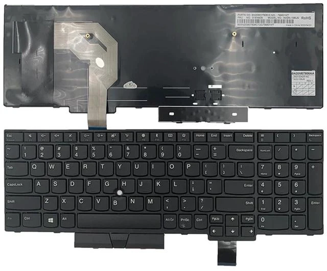 Main image of Laptop Replacement US Layout No Pointer Keyboard for Lenovo IBM ThinkPad T570 T575 T580 P51S P52S 01ER582 01ER541 SN20M07934 01HX219 01HX259 SN20P41561 SN20P41521