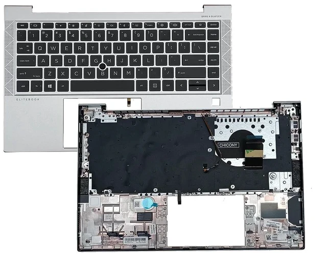 Alt view image 2 of 7 - M07090-001 M36312-001 Replacement for HP Elitebook 840 G7 840 G8 Laptop Upper Top Cover Case Palmrest Backlit US Keyboard Assembly Part Silver