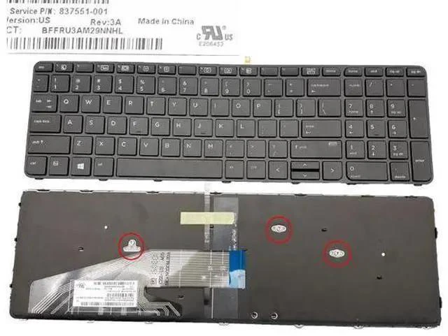 Main image of keyboard For HP PROBOOK 450 G3 455 G3 470 G3 KEYBOARD BACKLIT with Frame US