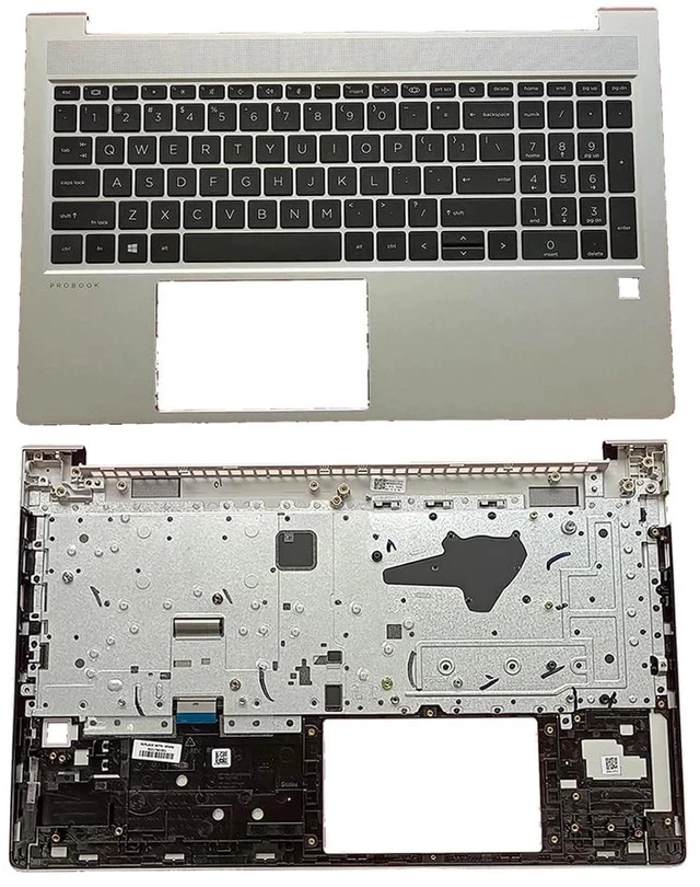 Alt view image 3 of 7 - M21740-001 Replacement for HP Probook 450 G8 455 G8 Laptop Upper Top Cover Case Palmrest Not-Backlit US Keyboard Assembly Part Silver