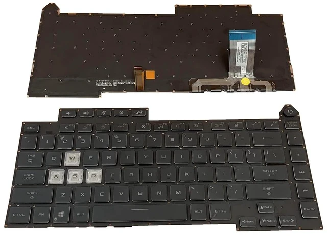 Alt view image 2 of 6 - Laptop Replacement US Layout Backlit Keyboard for Asus Rog Strix G15 G513 G513Q G513QM G513QY G513RC G513RM G513RW G513QR G513QE G513IM G513IE G513IC 0KBR0-4810US00