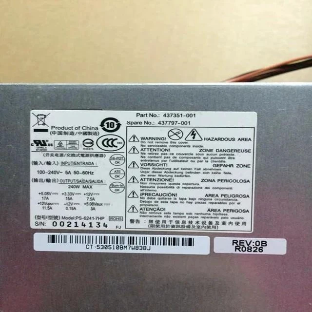 Main image of Power Supply 240W PS-6241-7HP PC6014 DPS-240MB-1 437798-001 437352-001 437351-001 437797-001 DPS-240MB A