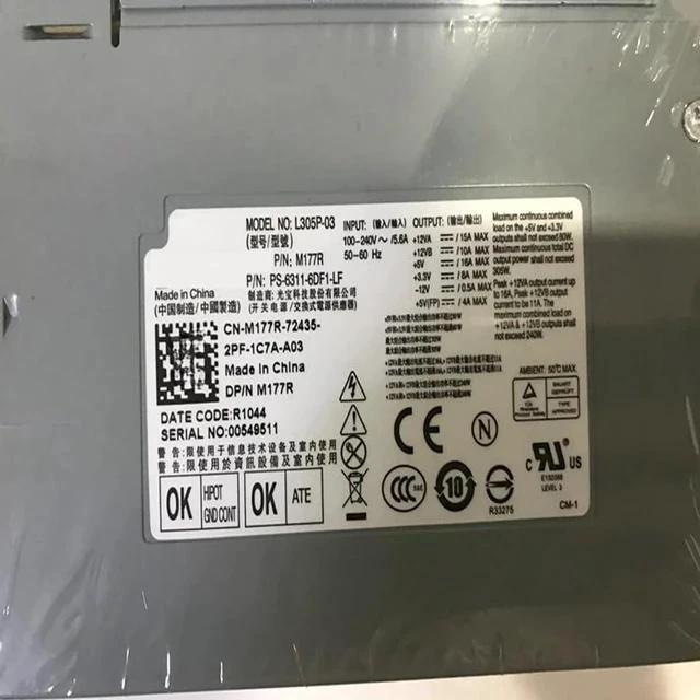 Alt view image 5 of 5 - PSU for Opti Plex GX980 760 780 305W Power Supply L305P-00 L305P-03 F305P-00 H305P-02 J775R M177R F305P-00