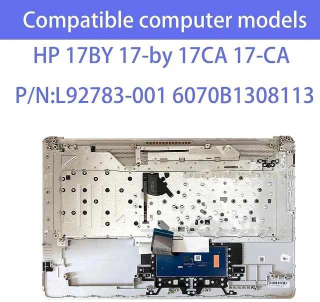 Alt view image 2 of 7 - Replacement for HP 17BY 17-by 17CA 17-CA Laptop Upper Top Cover Case Palmrest Backlit Keyboard Touchpad Assembly Part with ODD L92783-001 6070B1308113 Top Cover Sliver 2020 Year