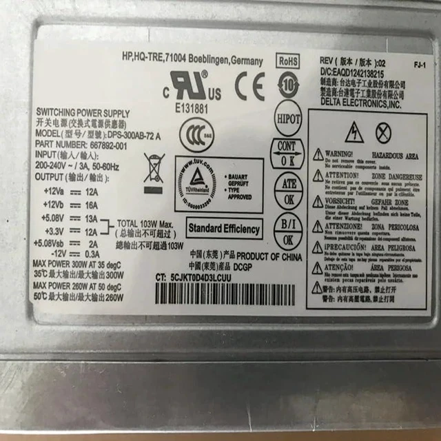 Alt view image 4 of 4 - PSU 300W Power Supply DPS-300AB-73 A DPS-300AB-72 A PCD009 PS-6301-4 PC7036 PS-5301-02 PS-6301-7 849648-001