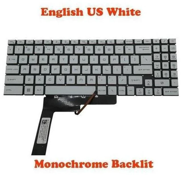 Main image of Replacement keyboard for Monochrome Backlit US Keyboard For MSI Pulse GL76-11U 11UCK GL76-12U 12UDK 12UCK