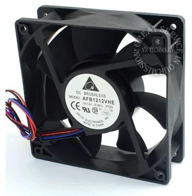 Alt view image 2 of 6 - Delta AFB1212VHE -F00 signal 120mm 12cm DC 12V 0.90A 3-pin server inverter axial blower cooler cooling fan