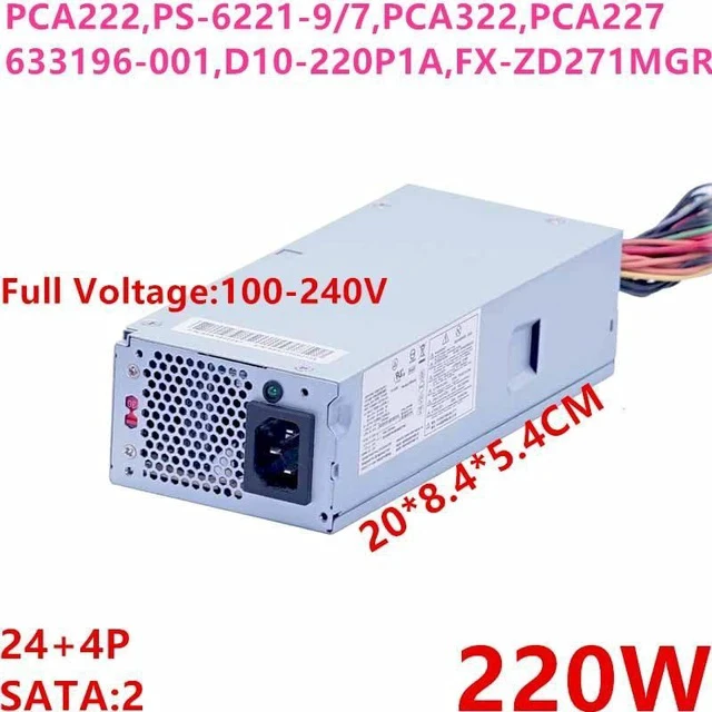 Alt view image 2 of 4 - PSU for H P S5 3330 220W Power Supply PCA222 PS-6221-7 PCA322 PCA227 633195-001 D10-220P1A FH-ZD221MGR FX-ZD271MGR