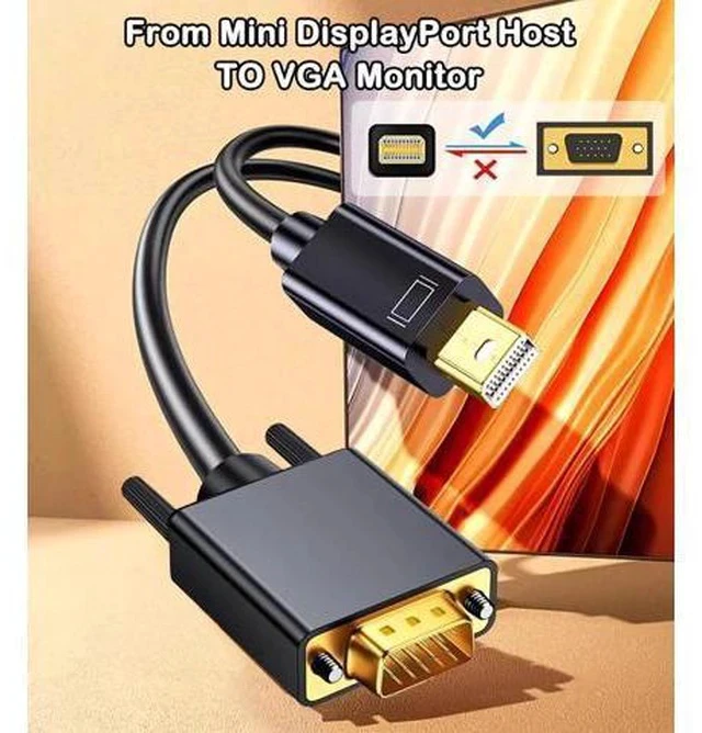 Alt view image 7 of 7 - 5 Pack 6FT Mini DP to VGA Cable, Thunderbolt 2 Compatible Mini DisplayPort Male to VGA Female Cord for MacBooks Surface iMac Monitor Projector