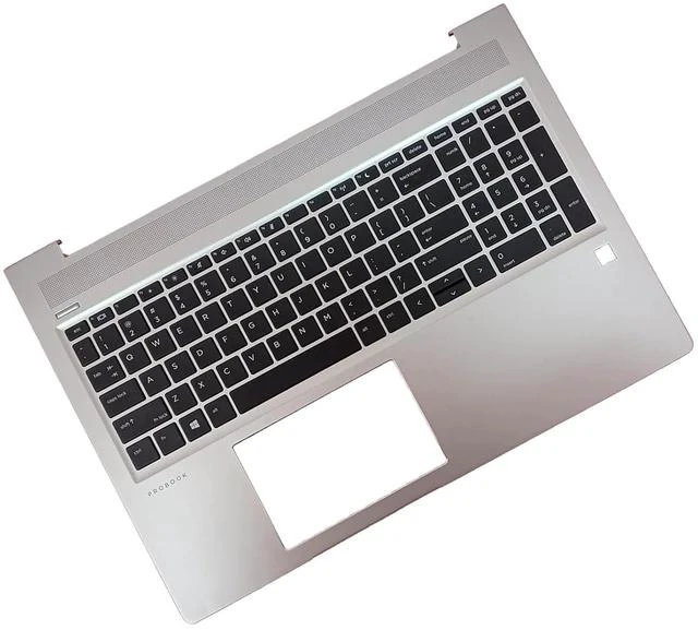 Alt view image 6 of 7 - L45091-001 Replacement for HP Probook 450 455R G6 450 455 G7 Laptop Upper case Palmrest Assembly Part with Non-Backlit US Keyboard Silver