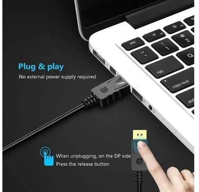 Alt view image 2 of 7 - DisplayPort to VGA, Gold-Plated DP to VGA Adapter (Male to Female) Compatible with Computer, Desktop, Laptop, PC, Monitor, Projector, HDTV (Black) 5-Pack