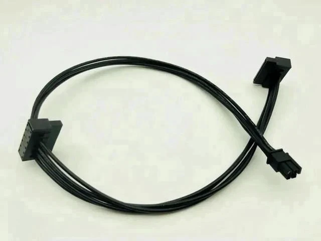Alt view image 2 of 3 - 45cm Mini 4-Pin to 2 SATA Power Supply Cable, Motherboard Small 4Pin to Dual 15Pin SATA SSD/HDD Power Adapter Cord