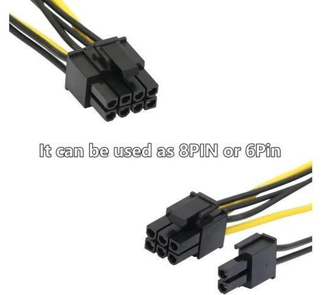Alt view image 3 of 5 - 2 Pack 8 Pin PCIe to 15 Pin SATA Power Adapter Cable, PCIe 8Pin to SATA 15Pin Power Cord for Graphics Card