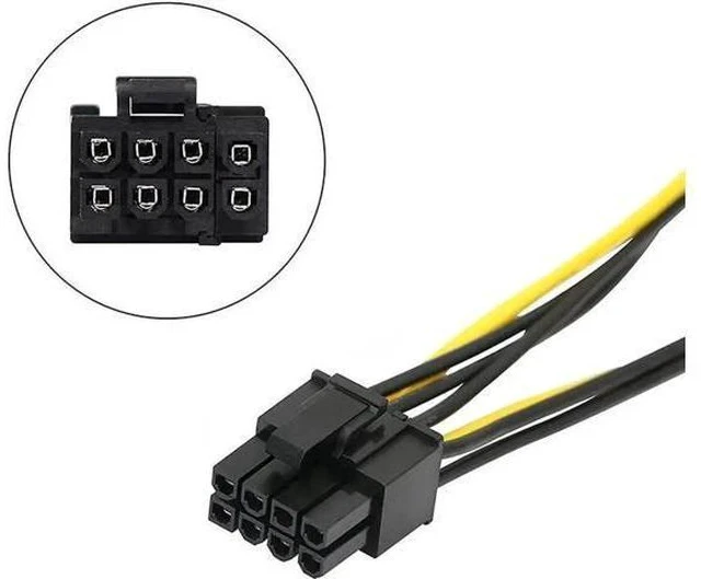 Alt view image 2 of 4 - 8 Inches Dual 15Pin SATA to PCIe 8Pin (6+2) GPU Power Adapter Cable, SATA to Graphics Card PCI-e Video Card Power Converter Cord