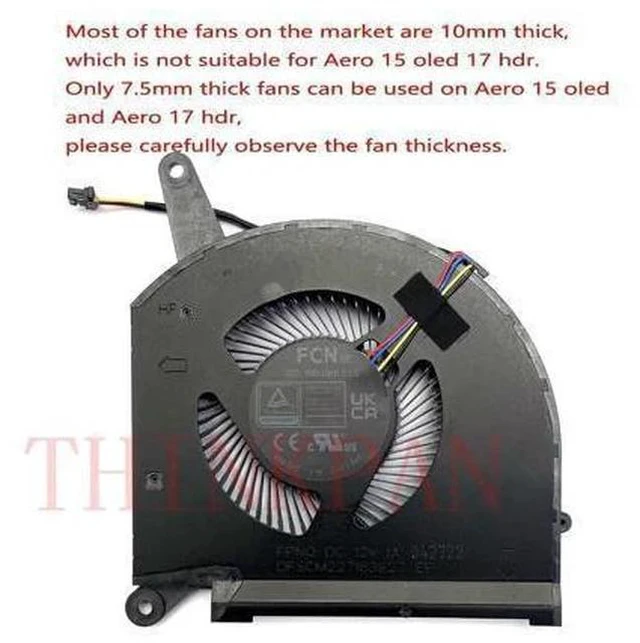 Main image of Gpu and Cpu cooling fan for AERO 15 OLED, Aero 17 HDR XA RP75XA RP77XA