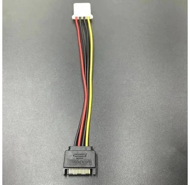 Alt view image 2 of 4 - 20cm SATA to 4Pin Molex Power Cable, 15Pin SATA Male to IDE 4Pin Female Adapter for BTC Miner Rig & Desktop PC