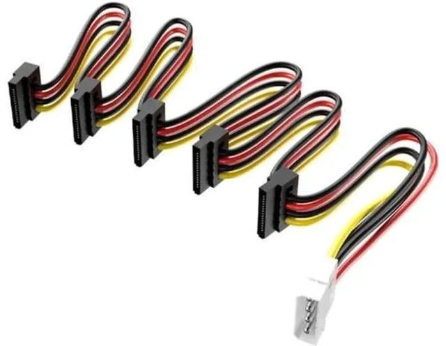 Main image of 1PCS 1-to-5 SATA Power Splitter Cable, SATA 15Pin Power Supply Adapter Cord for HDD SSD