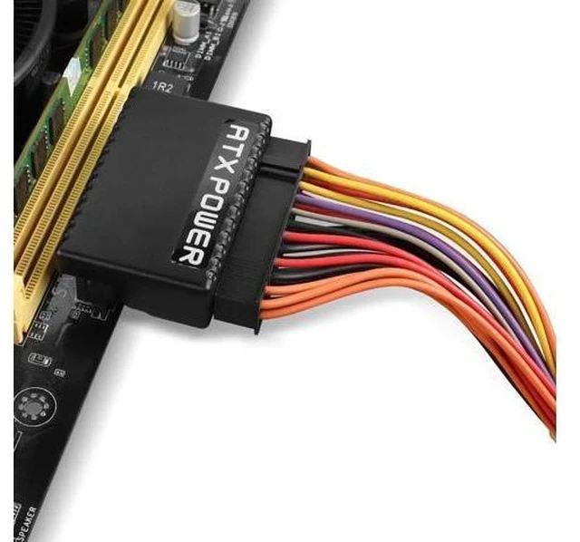Alt view image 6 of 6 - 90 Degree ATX 24Pin Power Adapter Board, 24Pin ATX Male to Female Right Angle PSU Connector for Desktop Motherboard