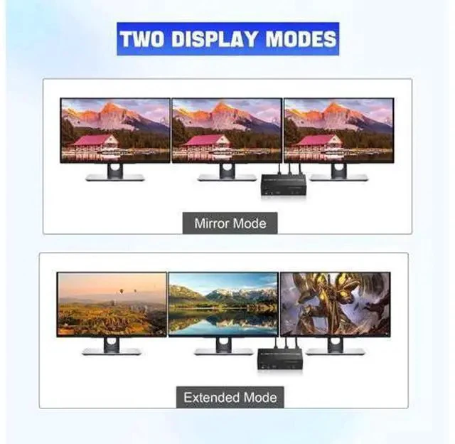 Alt view image 3 of 7 - 2-Port Triple Monitor KVM Switch 2HDMI+1DP, 4K@60Hz USB3.0 KVM Switcher with Audio & 3 USB 3.0 Ports for 2 PCs