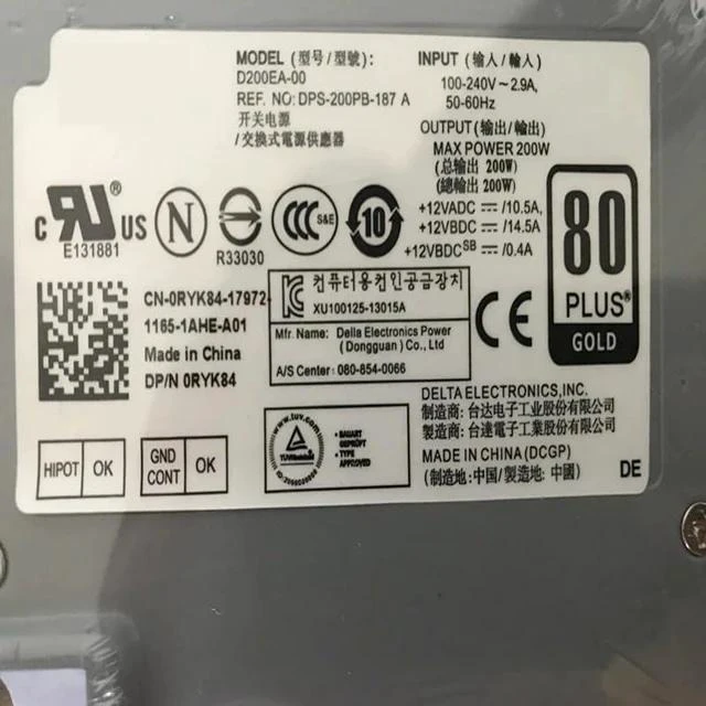 Alt view image 5 of 5 - PSU for DE LL 780 790 990 7010 9010 200W Power Supply L200EU-00 F200EU-00 L200EU-01