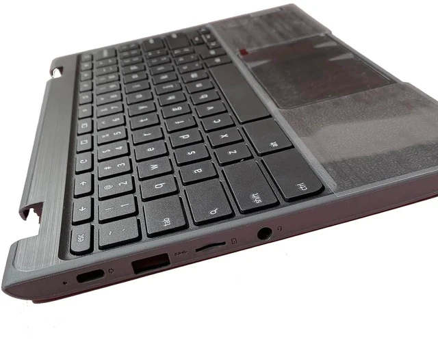 Alt view image 6 of 7 - Replacement for Lenovo 100e Chromebook 2nd Gen AST 82CD Laptop Upper Top Cover Case Palmrest Not-Backlight Keyboard Touchpad Assembly Part 5CB0Z21474 Black