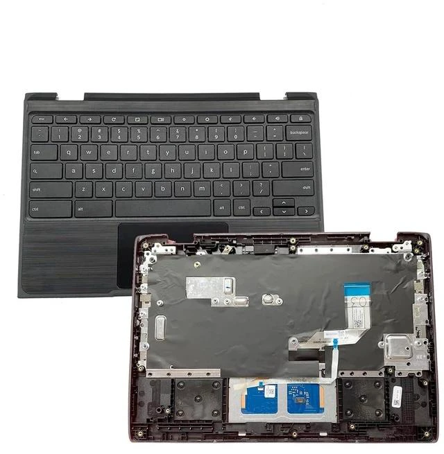 Main image of Replacement for Lenovo 300e Chromebook 2nd Gen AST 82CE Laptop Upper Top Cover Case Palmrest Non-Backlight Keyboard Touchpad Assembly Part Not-Camera 5CB0Z21541 Black