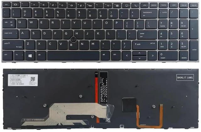 Main image of Laptop Replacement US Layout with Pointer and backlightt Keyboard for HP ZBOOK 15 G5 G6 17 G5 G6 US Keyboard with Point L29635-001 L12765-001 L28407-001