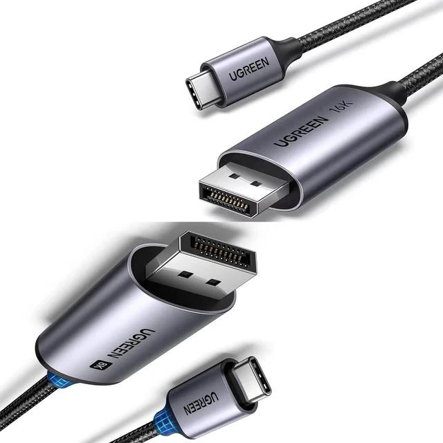 Main image of UGREEN USB C to DisplayPort 1.4 Cable 8K@60Hz 4K@240Hz Thunderbolt 4/3 to Cord Bundle USB C to DisplayPort 2.1 40Gbps 16K@30Hz