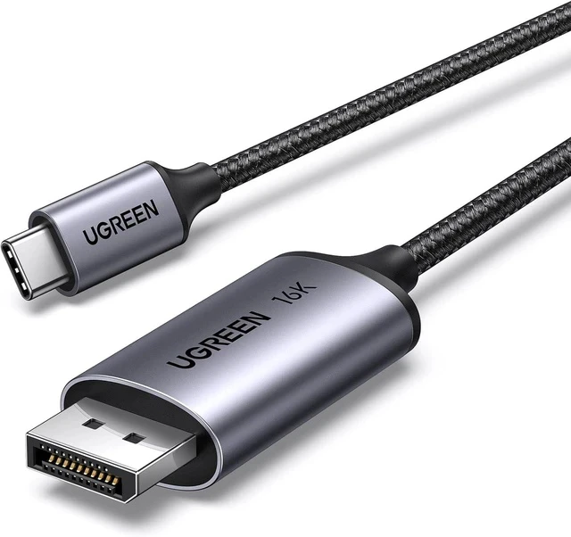 Alt view image 6 of 7 - UGREEN USB C to DisplayPort 1.4 Cable 8K@60Hz 4K@240Hz Thunderbolt 4/3 to Cord Bundle USB C to DisplayPort 2.1 40Gbps 16K@30Hz