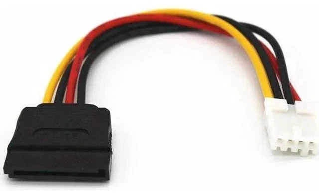 Alt view image 2 of 5 - 4Pin FDD Female to 15Pin SATA Female Power Adapter Cable, 18AWG Cord for ITX PC