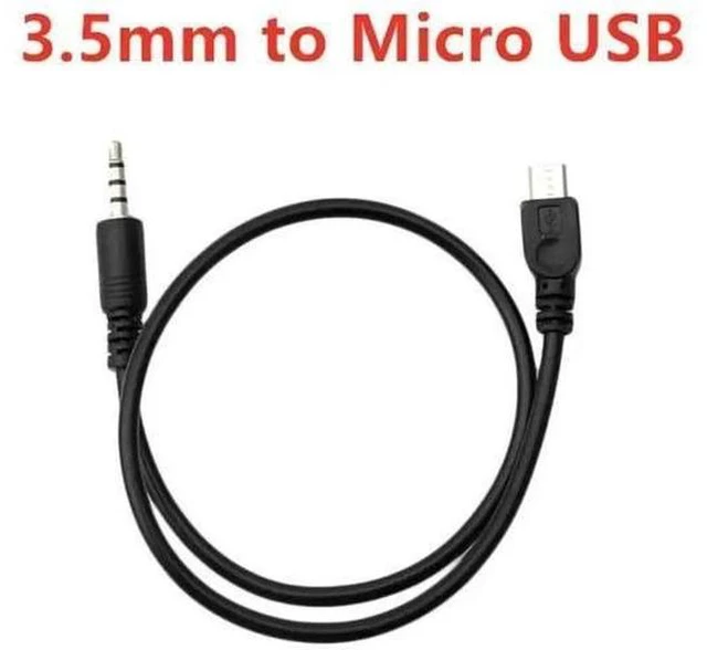 Main image of 40cm Micro USB Male to 3.5mm Stereo Male AUX Audio Cable, Micro USB to 1/8 Inch Aux Adapter Cord for Car Stereo & Wired Headphones