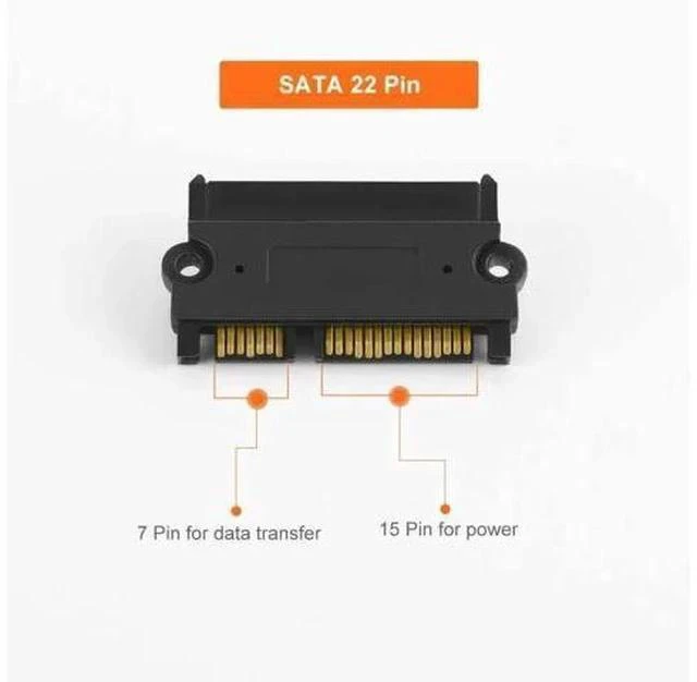 Alt view image 3 of 4 - 22Pin 7+15 SATA Male to Female Extension Adapter, Slim SATA Extender Converter for 2.5 Inch SATA HDD SSD, Black Compact Design